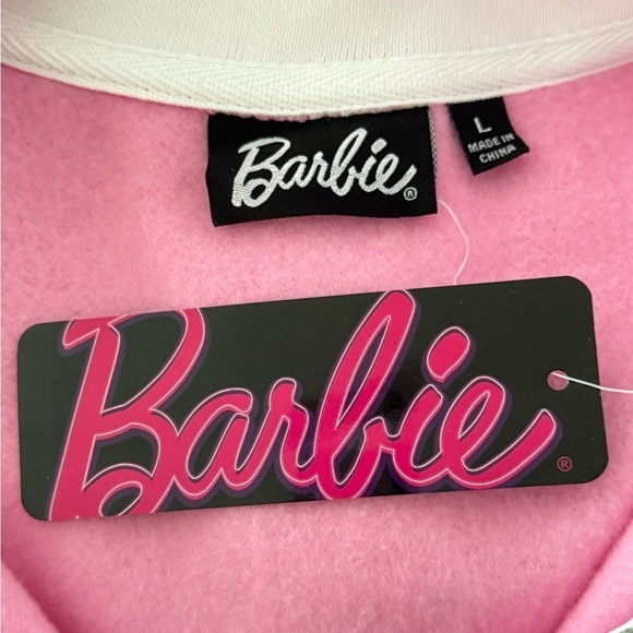 BARBIE Pink 1/4 Zip Sweatshirt Size L NEW - Picture 7 of 8